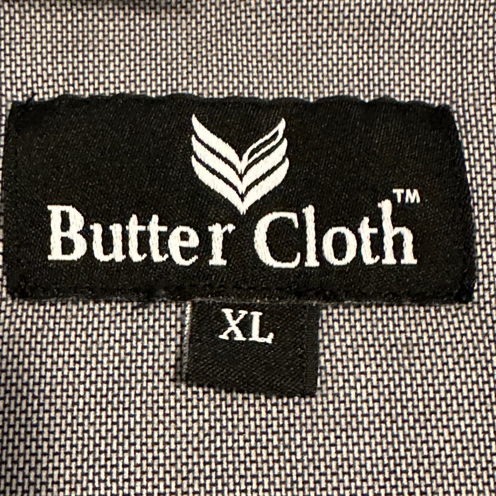 Butter Cloth Button Up Shirt Long Sleeve Collared Stretch Gray Mens Size XL - Picture 9 of 14